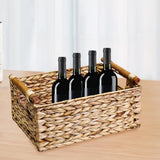 Maxbell Handmade Storage Basket Solid Water Hyacinth Basket for Kitchen Home Desktop Large