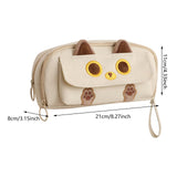 Maxbell Pencil Case Cat Cosmetic Bag for Boys Girls Children School, Office Supplies Beige