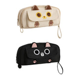 Maxbell Pencil Case Cat Cosmetic Bag for Boys Girls Children School, Office Supplies Beige