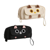Maxbell Pencil Case Cat Cosmetic Bag for Boys Girls Children School, Office Supplies Beige