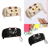Maxbell Pencil Case Cat Cosmetic Bag for Boys Girls Children School, Office Supplies Beige