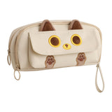 Maxbell Pencil Case Cat Cosmetic Bag for Boys Girls Children School, Office Supplies Beige