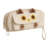 Maxbell Pencil Case Cat Cosmetic Bag for Boys Girls Children School, Office Supplies Beige