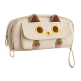 Maxbell Pencil Case Cat Cosmetic Bag for Boys Girls Children School, Office Supplies Beige