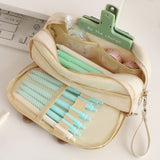 Maxbell Pencil Case Cat Cosmetic Bag for Boys Girls Children School, Office Supplies Beige