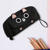 Maxbell Pencil Case Cat Cosmetic Bag for Boys Girls Children School, Office Supplies Black