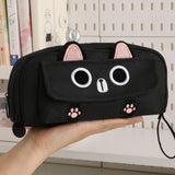 Maxbell Pencil Case Cat Cosmetic Bag for Boys Girls Children School, Office Supplies Black