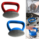 Maxbell Kitchen Cleaning Brush Reusable Metal Dish Scrubber for Barbecue Grills Pots Red