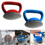 Maxbell Kitchen Cleaning Brush Reusable Metal Dish Scrubber for Barbecue Grills Pots Red