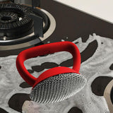 Maxbell Kitchen Cleaning Brush Reusable Metal Dish Scrubber for Barbecue Grills Pots Red