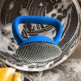 Maxbell Kitchen Cleaning Brush Reusable Metal Dish Scrubber for Barbecue Grills Pots Blue