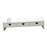 Maxbell Desktop Computer Stand Heightening Supplies for Computers Office Living Room White with Drawer