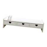 Maxbell Desktop Computer Stand Heightening Supplies for Computers Office Living Room White with Drawer