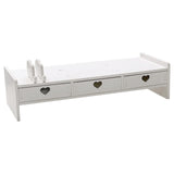 Maxbell Desktop Computer Stand Heightening Supplies for Computers Office Living Room White with Drawer