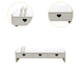 Maxbell Desktop Computer Stand Heightening Supplies for Computers Office Living Room White with Drawer