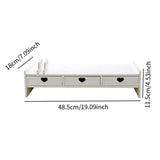 Maxbell Desktop Computer Stand Heightening Supplies for Computers Office Living Room White with Drawer