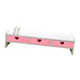 Maxbell Desktop Computer Stand Heightening Supplies for Computers Office Living Room Pink with Drawer