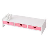 Maxbell Desktop Computer Stand Heightening Supplies for Computers Office Living Room Pink with Drawer