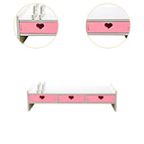 Maxbell Desktop Computer Stand Heightening Supplies for Computers Office Living Room Pink with Drawer
