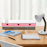 Maxbell Desktop Computer Stand Heightening Supplies for Computers Office Living Room Pink with Drawer