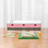 Maxbell Desktop Computer Stand Heightening Supplies for Computers Office Living Room Pink with Drawer