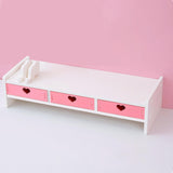 Maxbell Desktop Computer Stand Heightening Supplies for Computers Office Living Room Pink with Drawer