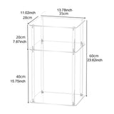 Maxbell Clear NightStand Table Narrow Bedside Table for Living Room 3 Tier End Table