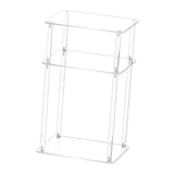 Maxbell Clear NightStand Table Narrow Bedside Table for Living Room 3 Tier End Table