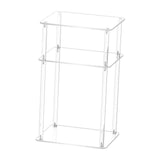 Maxbell Clear NightStand Table Narrow Bedside Table for Living Room 3 Tier End Table