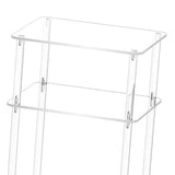 Maxbell Clear NightStand Table Narrow Bedside Table for Living Room 3 Tier End Table
