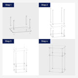 Maxbell Clear NightStand Table Narrow Bedside Table for Living Room 3 Tier End Table