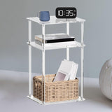 Maxbell Clear NightStand Table Narrow Bedside Table for Living Room 3 Tier End Table