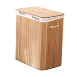 Maxbell Bamboo Laundry Storage Basket Laundry Hamper Bin for Dorm Bedroom Apartments