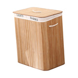 Maxbell Bamboo Laundry Storage Basket Laundry Hamper Bin for Dorm Bedroom Apartments