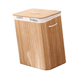 Maxbell Bamboo Laundry Storage Basket Laundry Hamper Bin for Dorm Bedroom Apartments