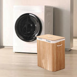 Maxbell Bamboo Laundry Storage Basket Laundry Hamper Bin for Dorm Bedroom Apartments