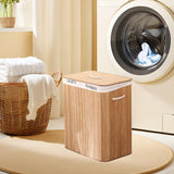 Maxbell Bamboo Laundry Storage Basket Laundry Hamper Bin for Dorm Bedroom Apartments