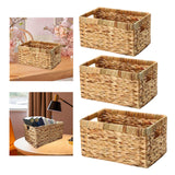 Maxbell Rattan Storage Baskets Sturdy Picnic Basket for Kitchen Living Room Bathroom Small