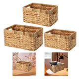 Maxbell Rattan Storage Baskets Sturdy Picnic Basket for Kitchen Living Room Bathroom Small