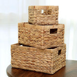 Maxbell Rattan Storage Baskets Sturdy Picnic Basket for Kitchen Living Room Bathroom Small