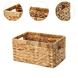 Maxbell Rattan Storage Baskets Sturdy Picnic Basket for Kitchen Living Room Bathroom Small