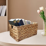 Maxbell Rattan Storage Baskets Sturdy Picnic Basket for Kitchen Living Room Bathroom Small