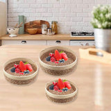 Maxbell Woven Fruit Basket Portable Round Storage Basket for Courtyard Outdoor Bread
