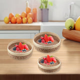 Maxbell Woven Fruit Basket Portable Round Storage Basket for Courtyard Outdoor Bread