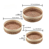 Maxbell Woven Fruit Basket Portable Round Storage Basket for Courtyard Outdoor Bread