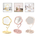 Maxbell Makeup Mirror for Desk Adjustable Flexible Flower Shaped Vanity Mirror Yellow