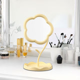 Maxbell Makeup Mirror for Desk Adjustable Flexible Flower Shaped Vanity Mirror Yellow