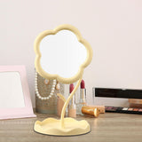 Maxbell Makeup Mirror for Desk Adjustable Flexible Flower Shaped Vanity Mirror Yellow