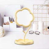 Maxbell Makeup Mirror for Desk Adjustable Flexible Flower Shaped Vanity Mirror Yellow