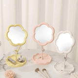 Maxbell Makeup Mirror for Desk Adjustable Flexible Flower Shaped Vanity Mirror Yellow